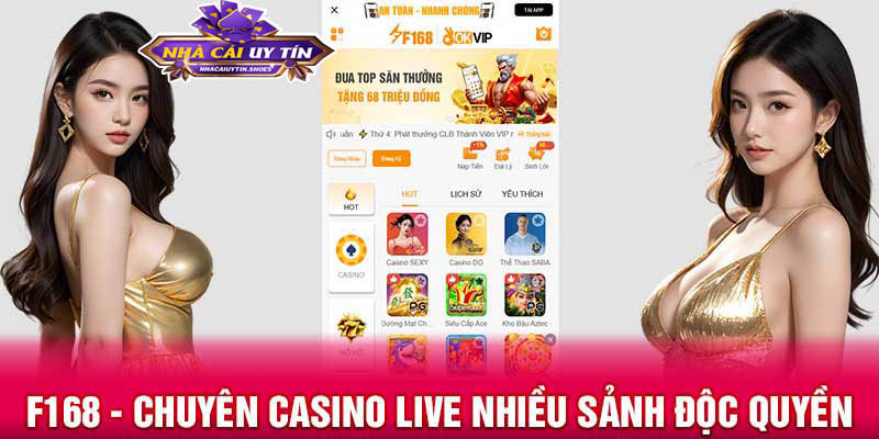 F168 – Chuyên casino live với nhiều sảnh độc quyền