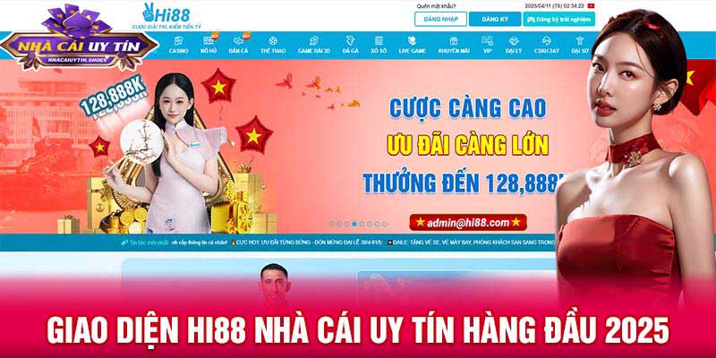 Giao diện HI88 nhà cái uy tín hàng đầu 2025