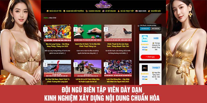Đội ngũ biên tập viên dày dạn kinh nghiệm xây dựng nội dung chuẩn hóa