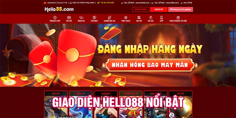 Giao diện Hello88 nổi bật