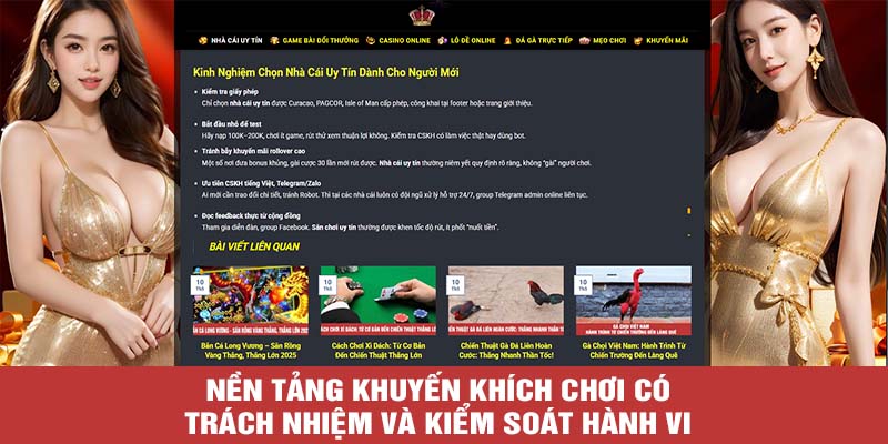 Nền tảng khuyến khích chơi có trách nhiệm và kiểm soát hành vi